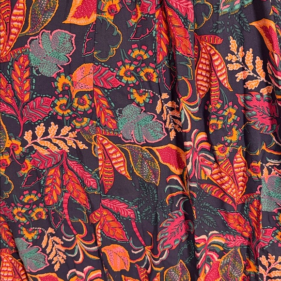 Plus Size Challis Smocked Floral Maxi Dress in Pink and Blue Torrid with Pockets - Picture 13 of 13